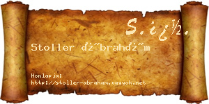 Stoller Ábrahám névjegykártya